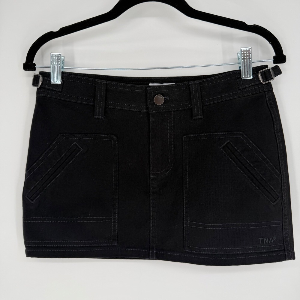 TNA ARITZIA ROSSI CARGO SKIRT BLACK MICRO MINI SIZE 2 CASUAL GRUNGE STREETWEAR